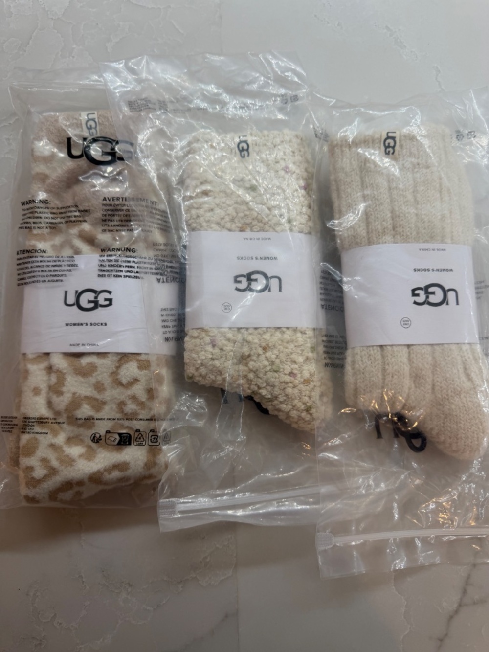 UGG socks one size three pairs